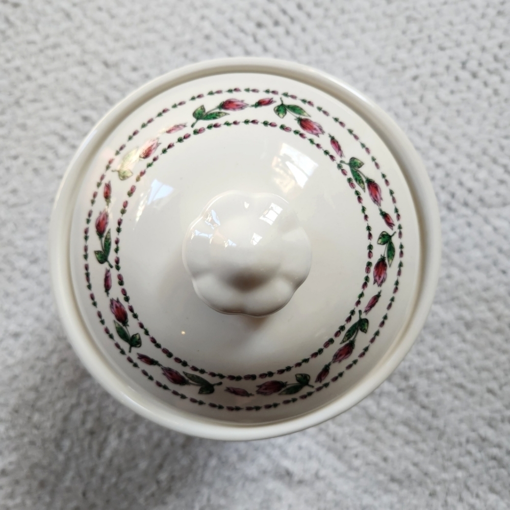 Cream Floral Ceramic Canister with Lid - Picture 7 of 11